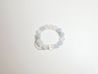 Blue and pink dreamy bracelet with rose quartz and blue lace agate for Bazi Water-Fire balance - Baiyun Temple consecrated