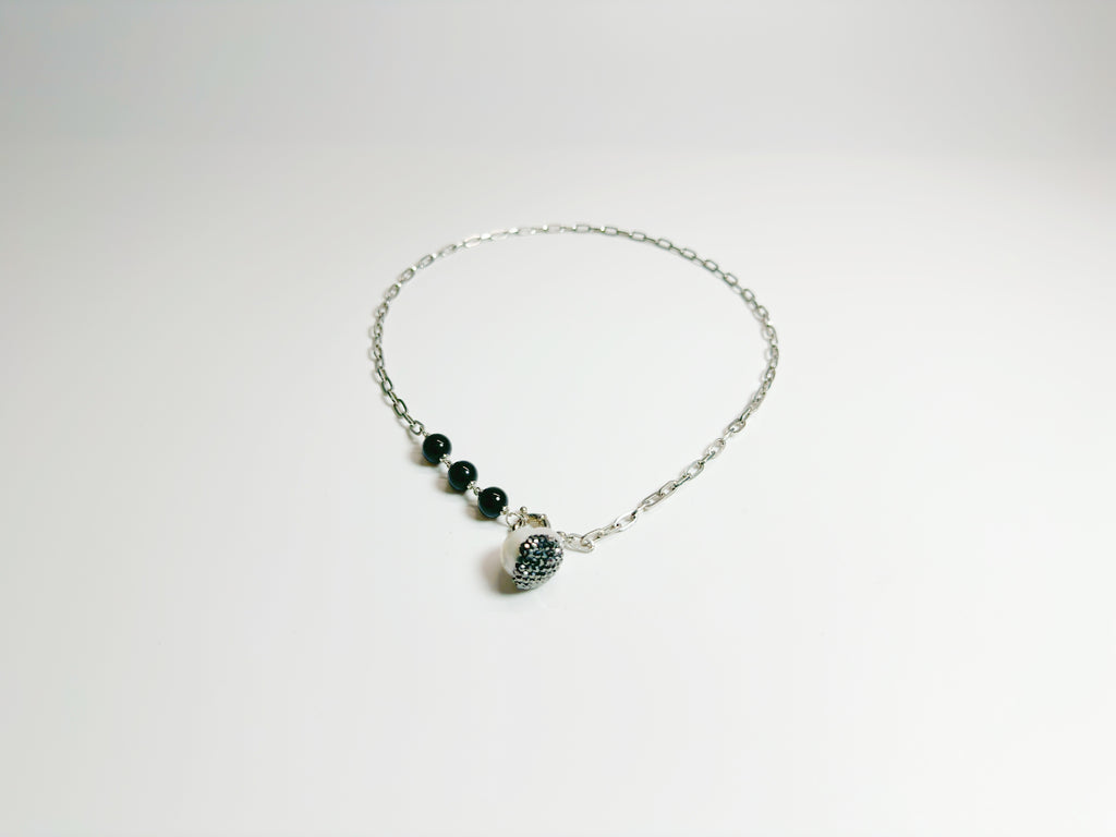 Feng Shui obsidian protection trio set with black/rainbow/snowflake stones - metaphysical energy armor