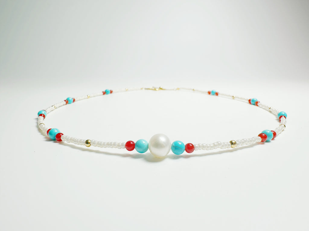 Feng Shui malachite pearl necklace for emotional balance & prosperity - metaphysical energy jewelry