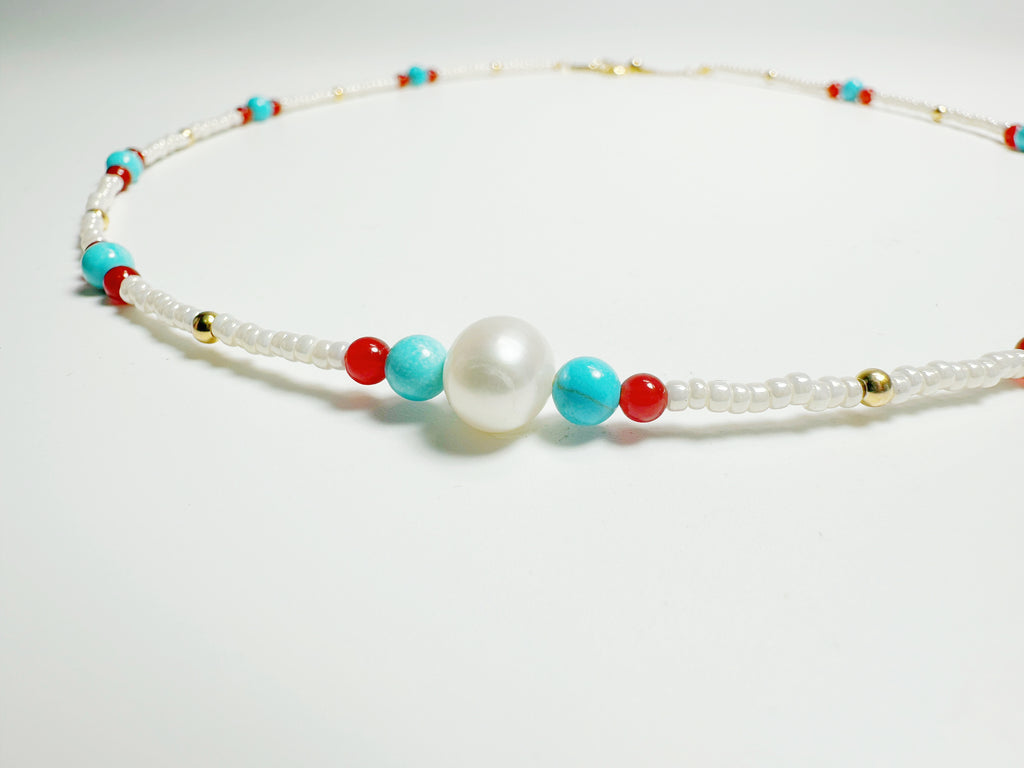Feng Shui malachite pearl necklace for emotional balance & prosperity - metaphysical energy jewelry
