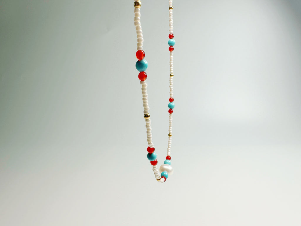Feng Shui malachite pearl necklace for emotional balance & prosperity - metaphysical energy jewelry