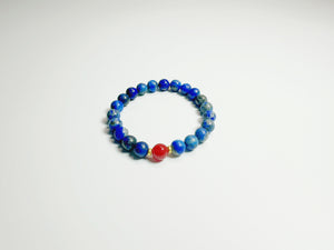 Intuitive Flow & Travel Luck – Handcrafted Lapis Lazuli & Red Agate Bracelet