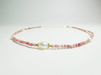 Feng Shui rose imperiale necklace with rose quartz and gold - metaphysical love jewelry