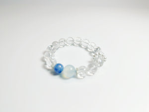 Intuitive Flow & Emotional Balance – Handcrafted Clear Quartz & Kyanite Bracelet