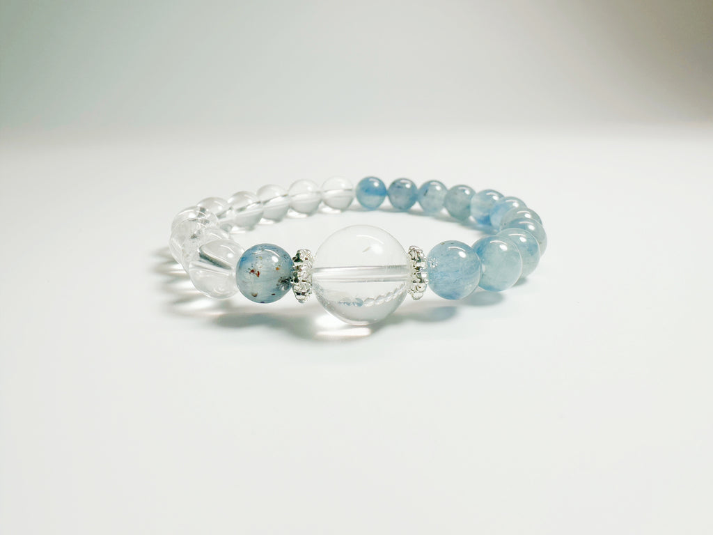 The Lán(兰): Feng Shui Clear Quartz & Kyanite & Alloy for calming energy + communication enhancement. Handcrafted metaphysical decor with optional Baiyun Temple blessing. Invites peaceful flow.