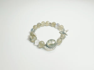 Quiet Power & Intuition – Handcrafted Silver Moonstone & Gray Moonstone Bracelet